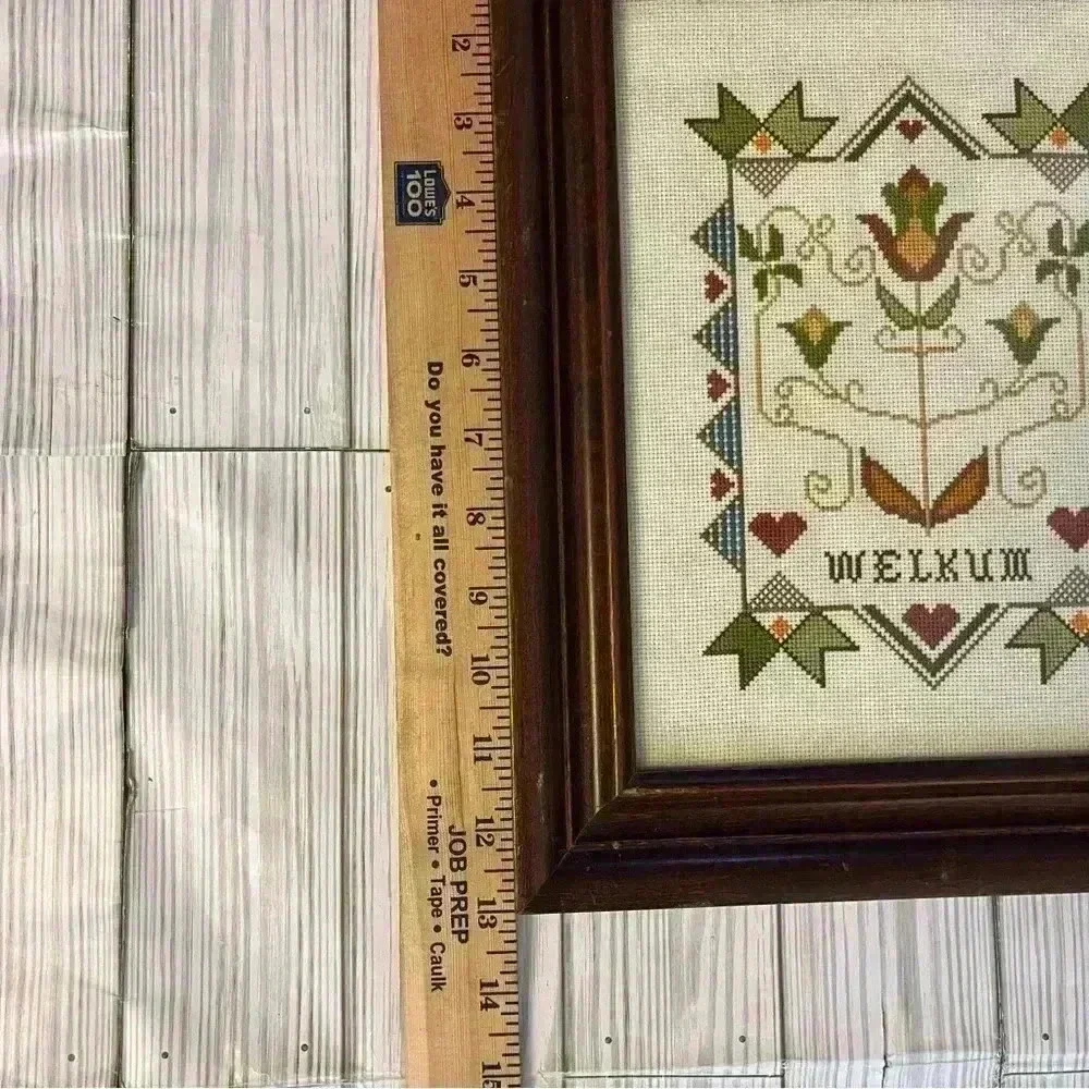 Amish Quaker Needlepoint Embroidered “Welcome”